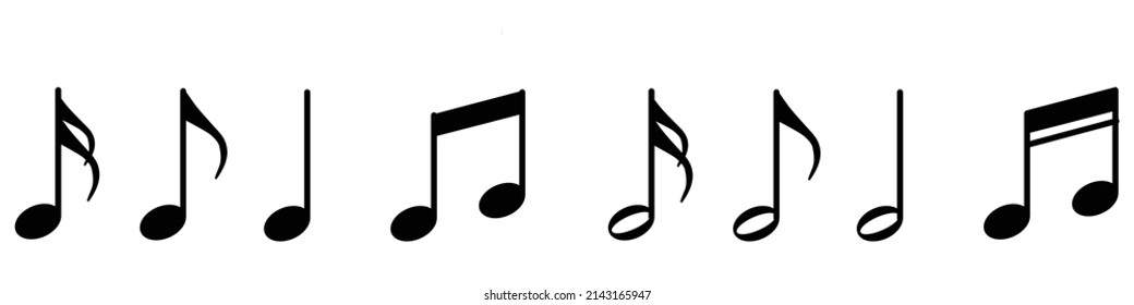 conjunto de símbolos musicales notas logos vector