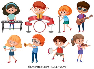 Set of musician character illustration