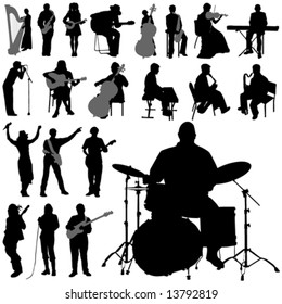 set of musician vector