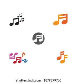 Set Musik note Logo Template vector symbol nature