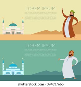 Set of Muslim banner1