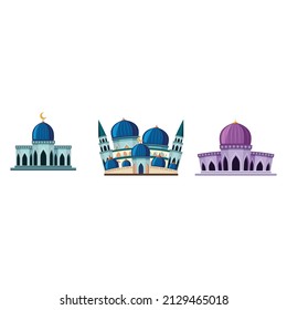 Set of muslim mosque logo design