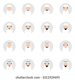 set muslim smile avatar vector illustration