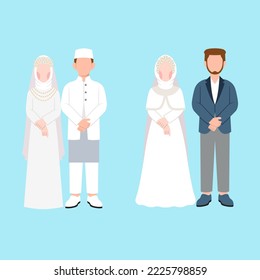 Set Of Muslim Wedding Couple