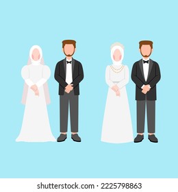 Set Of Muslim Wedding Couple