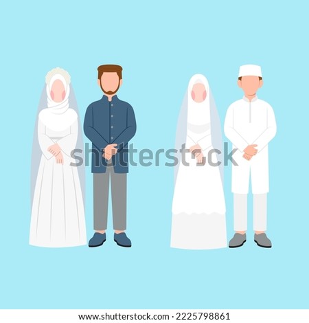 Set Of Muslim Wedding Couple