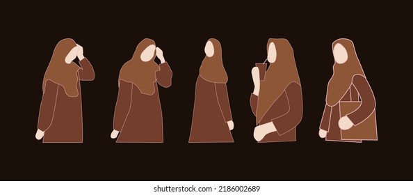 Set Of Muslim Woman Avatar