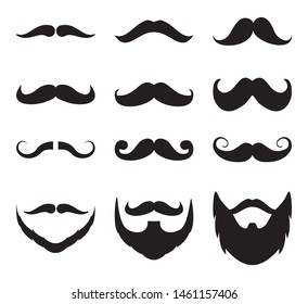 Set of mustache.Men beard collection