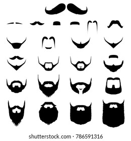 Set of Mustache and Beard Hipster Variation