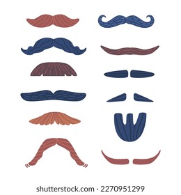 Set Of Mustache And Beard Styles Ranging From Classic To Modern For Promoting Men Grooming Products, Facial Hair Trends
