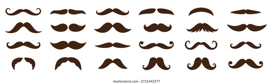 conjunto de bigode coleção ilustração vetorial