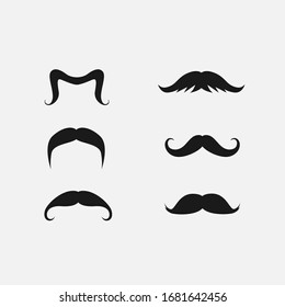 Set of Mustache icon vector design isolated on white background.