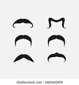 Conjunto de diseño vectorial de icono Mustache aislado en fondo blanco.