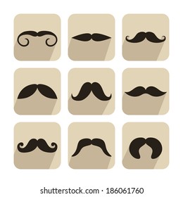 Set of mustache icons