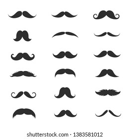 Set of Mustache isolated on white. Vector illustration.