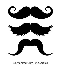 Set of Mustache on White Background. Vector illustration