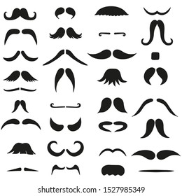 Set of mustache in vector