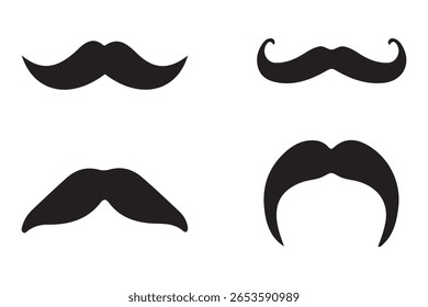 conjunto do vetor bigode. conjunto do bigode. coleção de bigodes