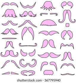 Set of mustache in vector EPS 10