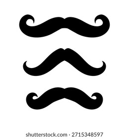 Conjunto de Mustache Vetor. Ícone Pai. Design de Símbolo do Pai. Conceito do Dia dos Pais.