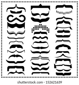 Set of Mustache, Vector illustration
