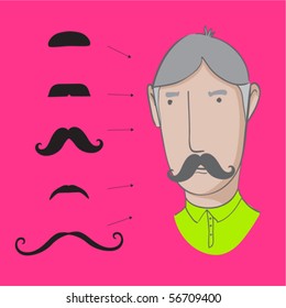 set of mustaches