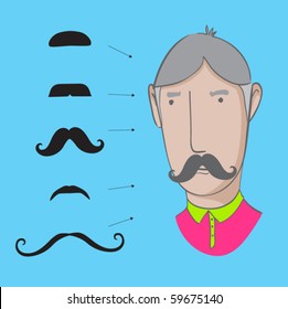 set of mustaches