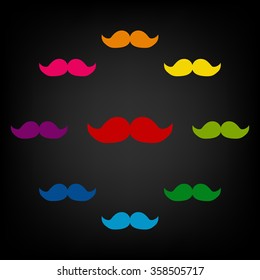Set of mustaches icon