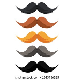 Set of mustaches Icon, Simple flat symbols. Vector illustrations, isolated from the background