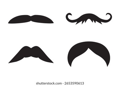 conjunto de bigodes. conjunto de vetor bigode. coleção de bigodes	