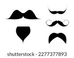 Set of Mustaches silhouette, Vector set of hipster mustache