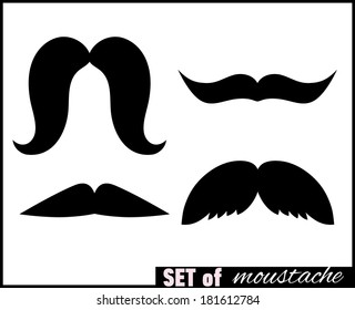 Set of mustaches. Vector illustration.