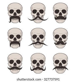 set mustachioed skull