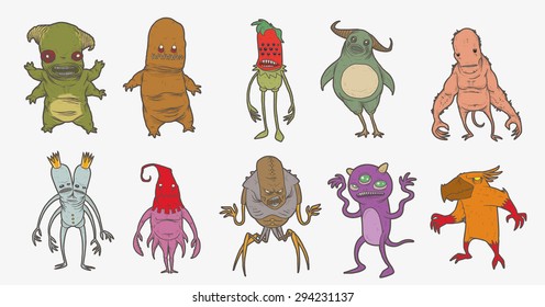 Set of Mutant Monsters, vector