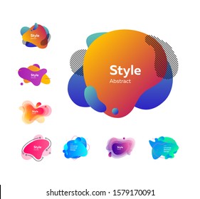 Set of muted multi-colored abstract shapes. Creative background. Dynamic effect. Futuristic technology style. Motion