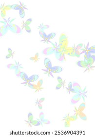 Set of mysterious seamless pattern, label with fantasy colored butterfly, moths, crescent moon, stars, star dust, text.  Random butterfly silhouettes