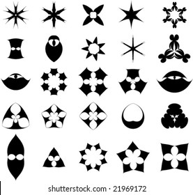Set of mystical or  abstract figures made with careful precision