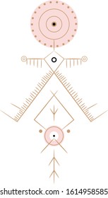 Set of mystical and mysterious illustrations in hand drawn style.  Minimalistic objects made in the style.  boho style signs and symbols. outer space, moon, sun system. vector.