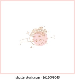 Set of mystical and mysterious illustrations in hand drawn style.  Minimalistic objects made in the style.  boho style signs and symbols. outer space, moon, sun system. vector.