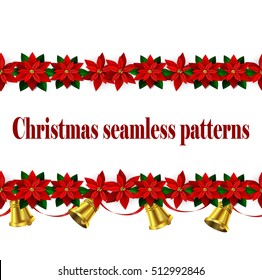 Set of n Seamless Christmas borders