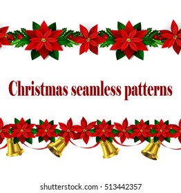 Set of n Seamless Christmas borders