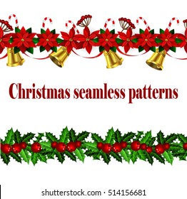 Set of n Seamless Christmas borders