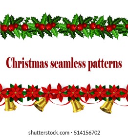 Set of n Seamless Christmas borders
