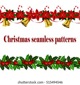 Set of n Seamless Christmas borders