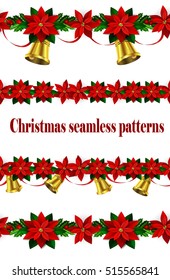 Set of n Seamless Christmas borders