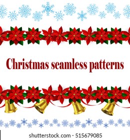 Set of n Seamless Christmas borders