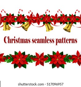 Set of n Seamless Christmas borders