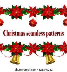 Set of n Seamless Christmas borders