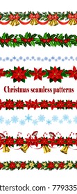 Set of n Seamless Christmas borders