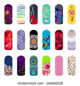 Set of nail art designs for beauty salon 